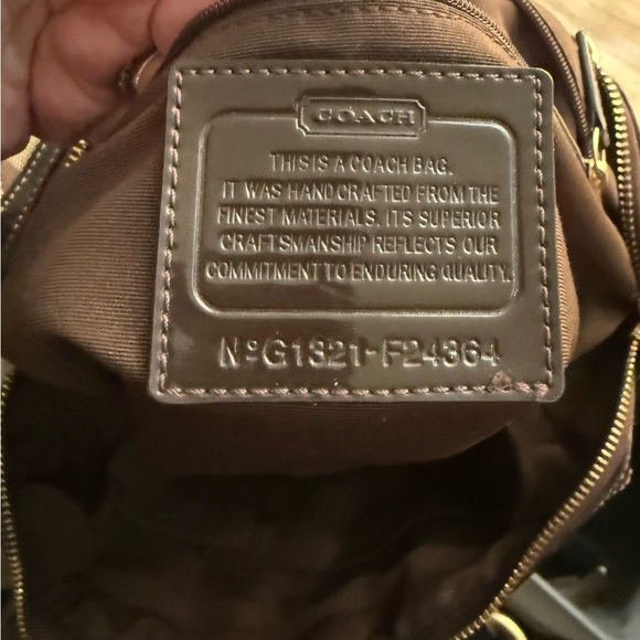 Coach Signature Stripe Brown Satchel - Picture 11 of 11